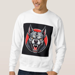 Wolf in Bold Red and Black Design Sweatshirt