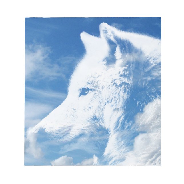 Wolf In Clouds Notepad (Front)