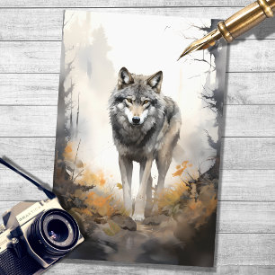 Wolf in Forest 3 Decoupage Paper