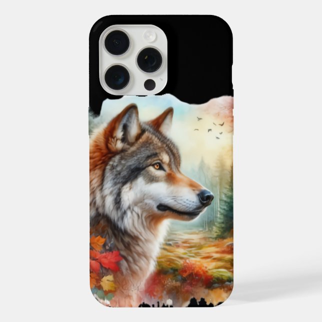 Wolf in Forest: A Stunning Blend of Nature  iPhone Case (Back)