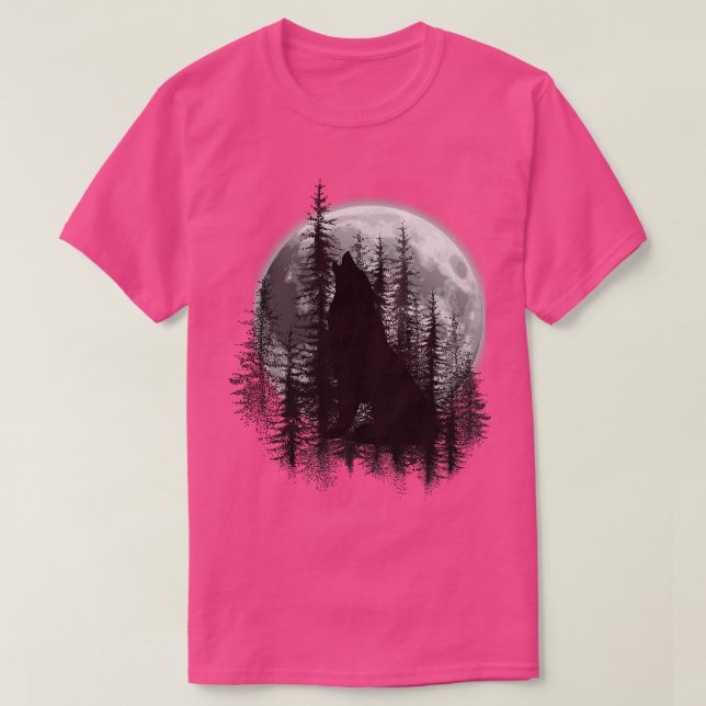 wolf in forest T-Shirt (Design Front)