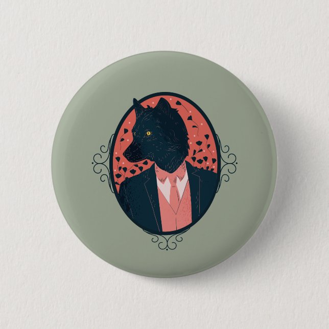 Wolf in Human Clothing 6 Cm Round Badge (Front)