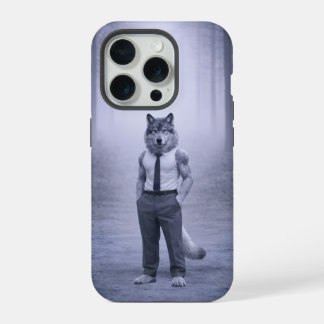 Wolf in Minimal Formal Attire – Silent Forest Port iPhone 15 Pro Case