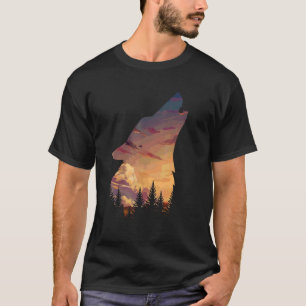 Wolf In Moon Light Dog Pup Howling T-Shirt