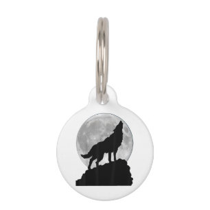 Wolf in moon light T Shirt - Cool full dog pup how Pet Tag