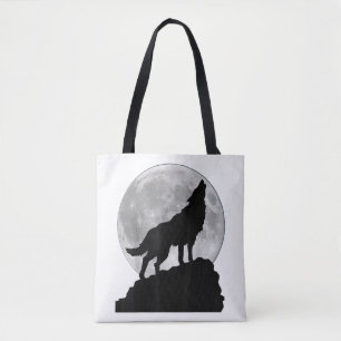 Wolf in moon light T Shirt - Cool full dog pup how Tote Bag