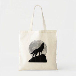 Wolf in moon light T Shirt - Cool full dog pup how Tote Bag