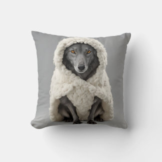 Wolf in Sheep's Clothing Throw Pillow