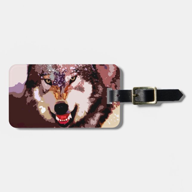 Wolf in Snow Luggage Tag (Front Horizontal)