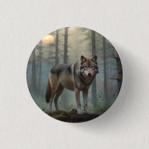 Wolf in the Forest 3 Cm Round Badge