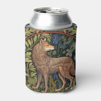 Wolf in the forest art nouveau can cooler