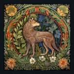 Wolf in the forest art nouveau poster<br><div class="desc">Wolf in the forest art nouveau style.</div>