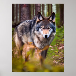 Wolf in the Forest Poster