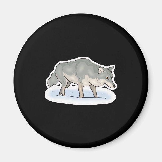 wolf in the snow magnet (Front)