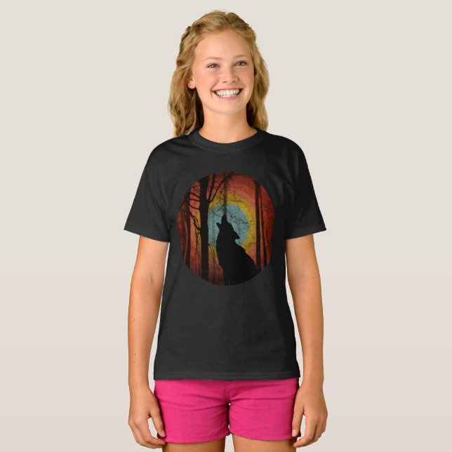 WOLF IN THE WOODS FOREST T-Shirt (Front Full)
