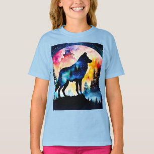 Wolf in the woods watercolor T-Shirt