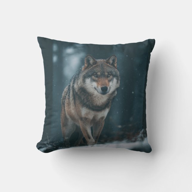 Wolf in Winter Cushion (Front)