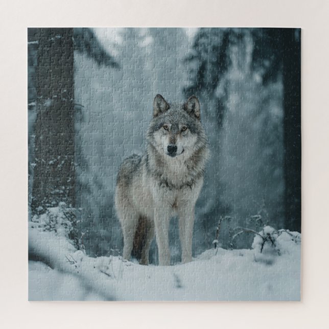 Wolf in Winter Jigsaw Puzzle (Vertical)