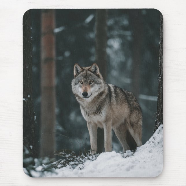 Wolf in Winter Mouse Pad (Front)
