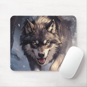 Wolf in winter mouse pad