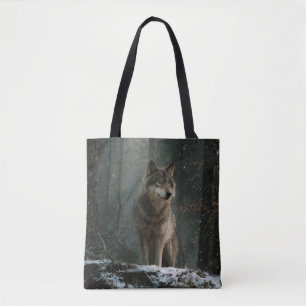 Wolf in Winter Tote Bag