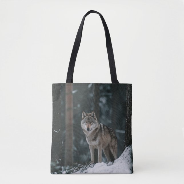 Wolf in Winter Tote Bag (Front)
