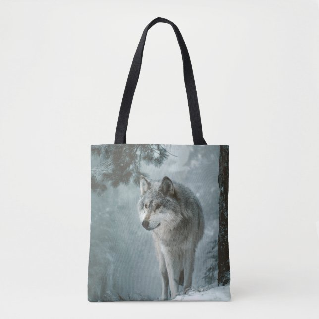 Wolf in Winter Tote Bag (Front)
