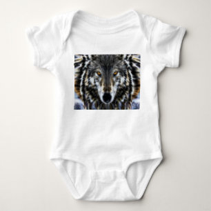 Wolf Inspirational graphic Portrait Baby Bodysuit