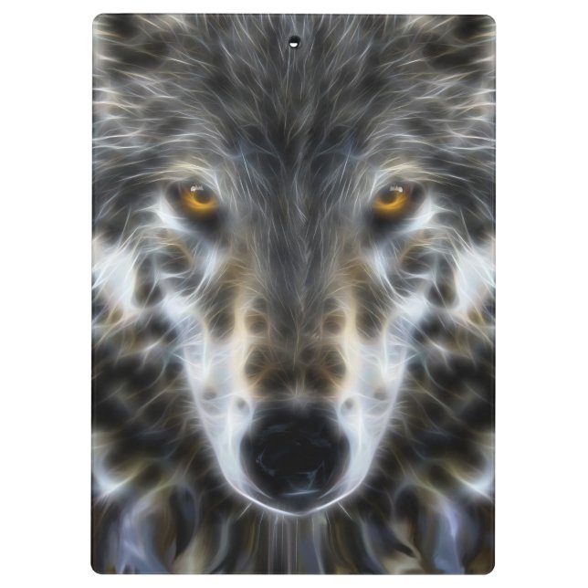 Wolf Inspirational graphic Portrait Clipboard (Back)