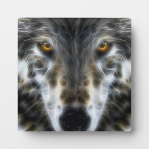 Wolf Inspirational graphic Portrait Plaque