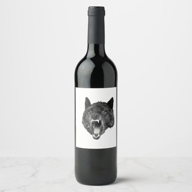 wolf it down wine bottle wine label (Front)