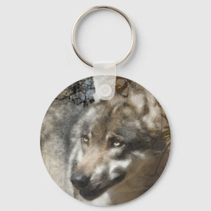 wolf key ring