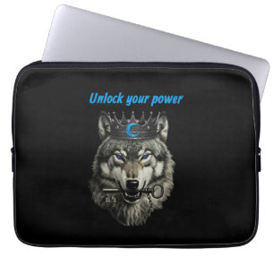 wolf king unlock your power laptop sleeve