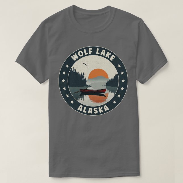 Wolf Lake Alaska Sunset TShirt (Design Front)