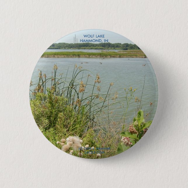 WOLF LAKE, HAMMOND, IN 6 CM ROUND BADGE (Front)