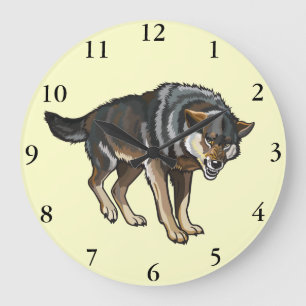 wolf large clock