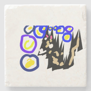 Wolf latte Halloween fun Stone Coaster