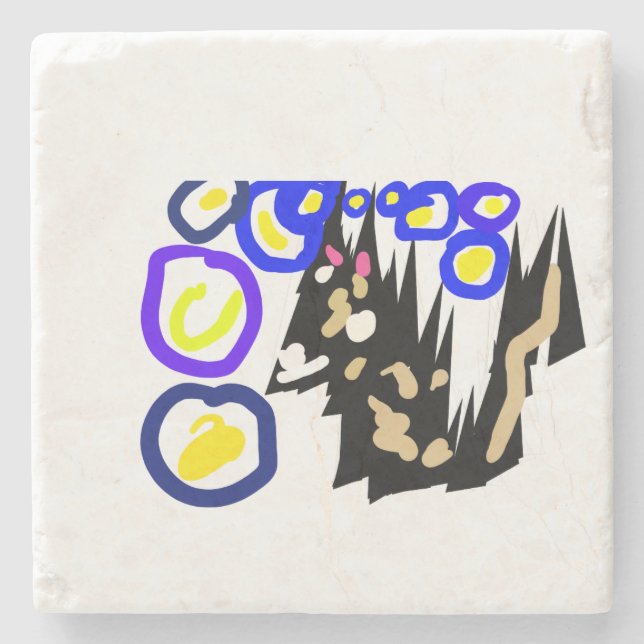 Wolf latte Halloween fun Stone Coaster (Front)