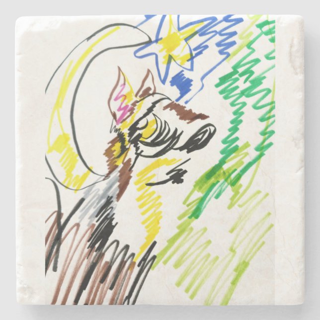 Wolf line autumn  stone coaster (Front)