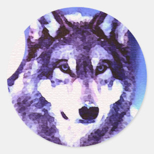 Wolf Look - Lonely Wolf Classic Round Sticker
