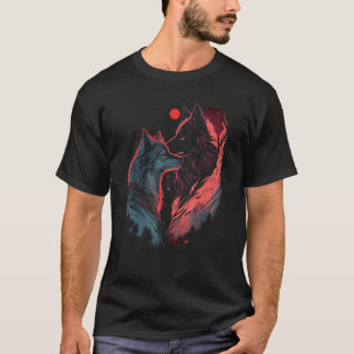 Wolf Love Animal Graphic for Men Women Boys Girls T-Shirt