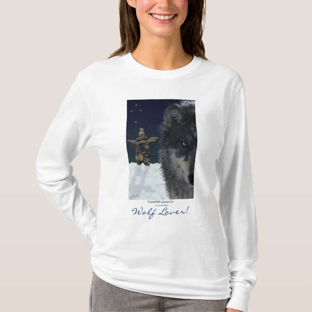 WOLF LOVER~ Grey Wolf Hoodie & Tops (Front)