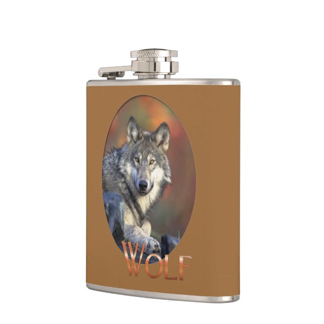 Wolf Lovers Art Hip Flask (Left)