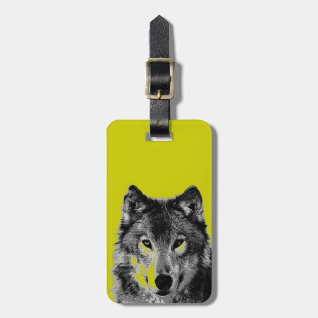 Wolf Luggage Tag (Front Vertical)