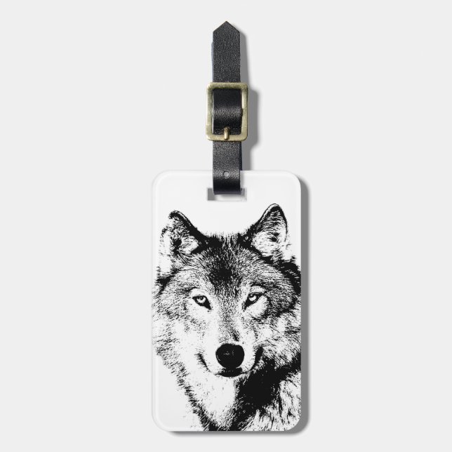 Wolf Luggage Tag (Front Vertical)