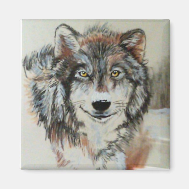 Wolf Magnet - Original Art (Front)