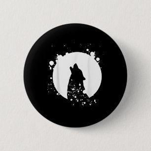 Wolf Men Silhouette Animal Motif Environmental 6 Cm Round Badge