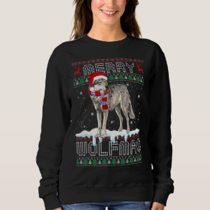 Wolf Merry Wolfmas Christmas Wolf Ugly Sweater