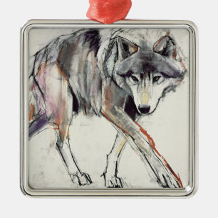 Wolf Metal Tree Decoration