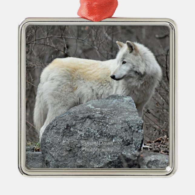 Wolf Metal Tree Decoration (Front)